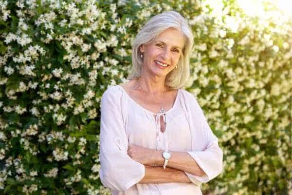 Older woman happy with urinary incontinence treatment Greenwich